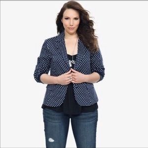 Torrid Navy Polka Dot Blazer 4 4X